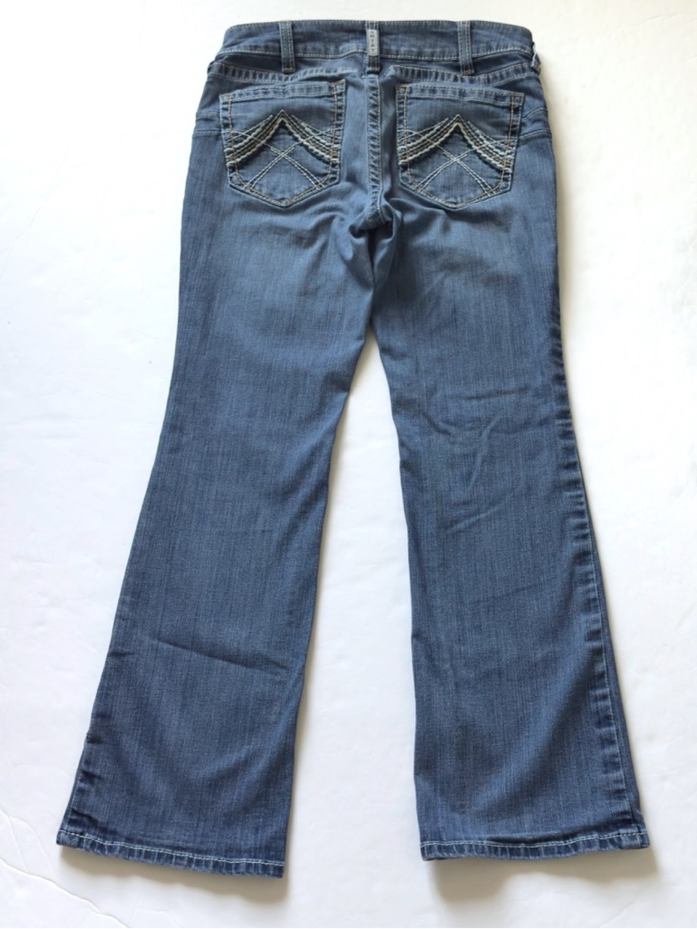 Ariat REAL Mid Rise Bootcut Jeans Womens 31 SHORT Embroidered Western Equestrian